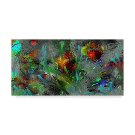 RUNA 'Pattern Red Green' Canvas Art,24x47 -  TRADEMARK FINE ART, ALI21622-C2447GG